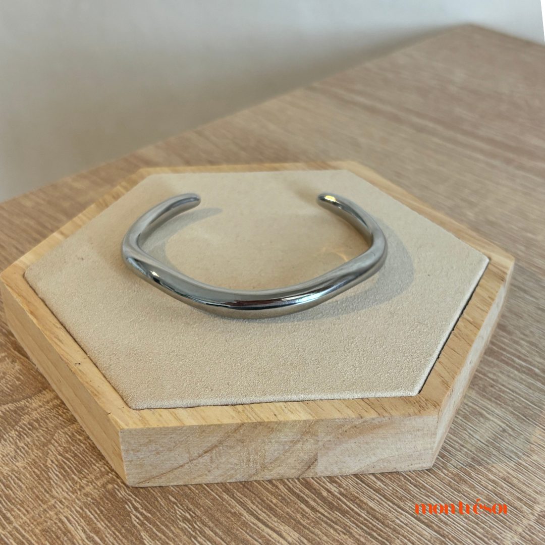 Wave bangle zilver