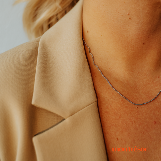 Elegant chain necklace Zilver