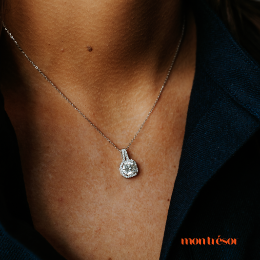 Square stone necklace