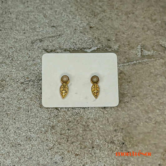 Leaf and Stone Studs