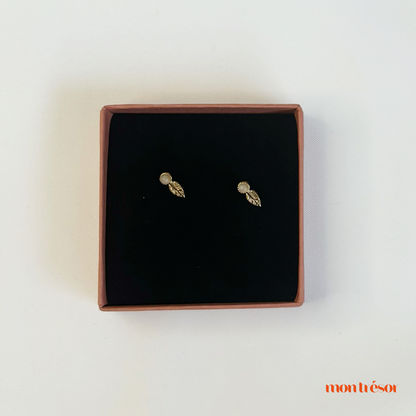 Leaf and Stone Studs