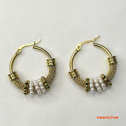 Bohemian pearl earrings