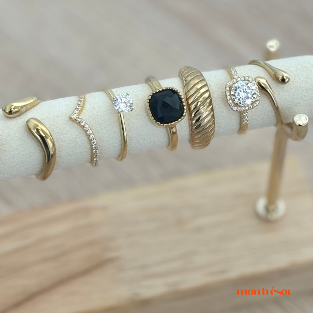 Square stone ring
