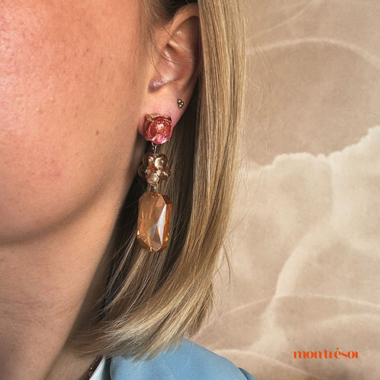 oranje stones earrings