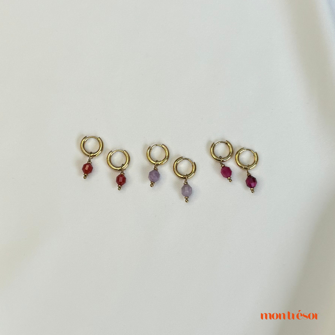 Birthstone hoops