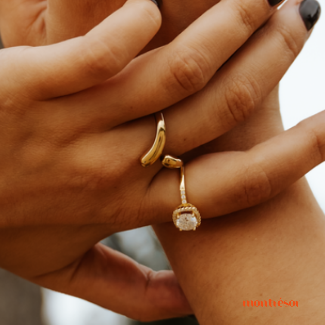 Square stone ring