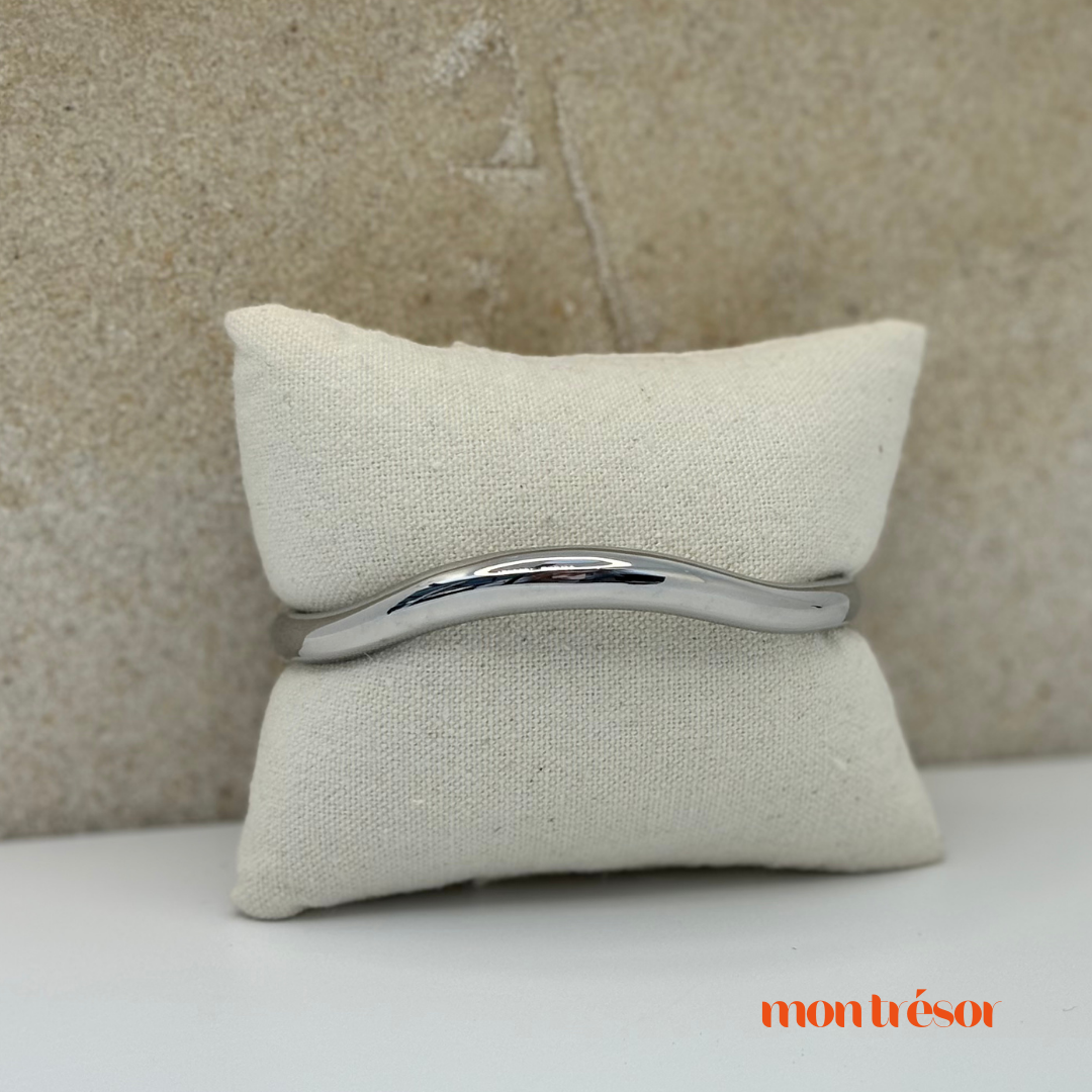 Wave bangle zilver