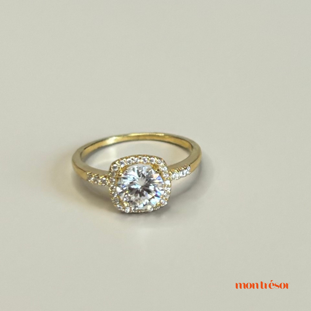 Square stone ring
